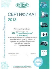 Сертификат 2013